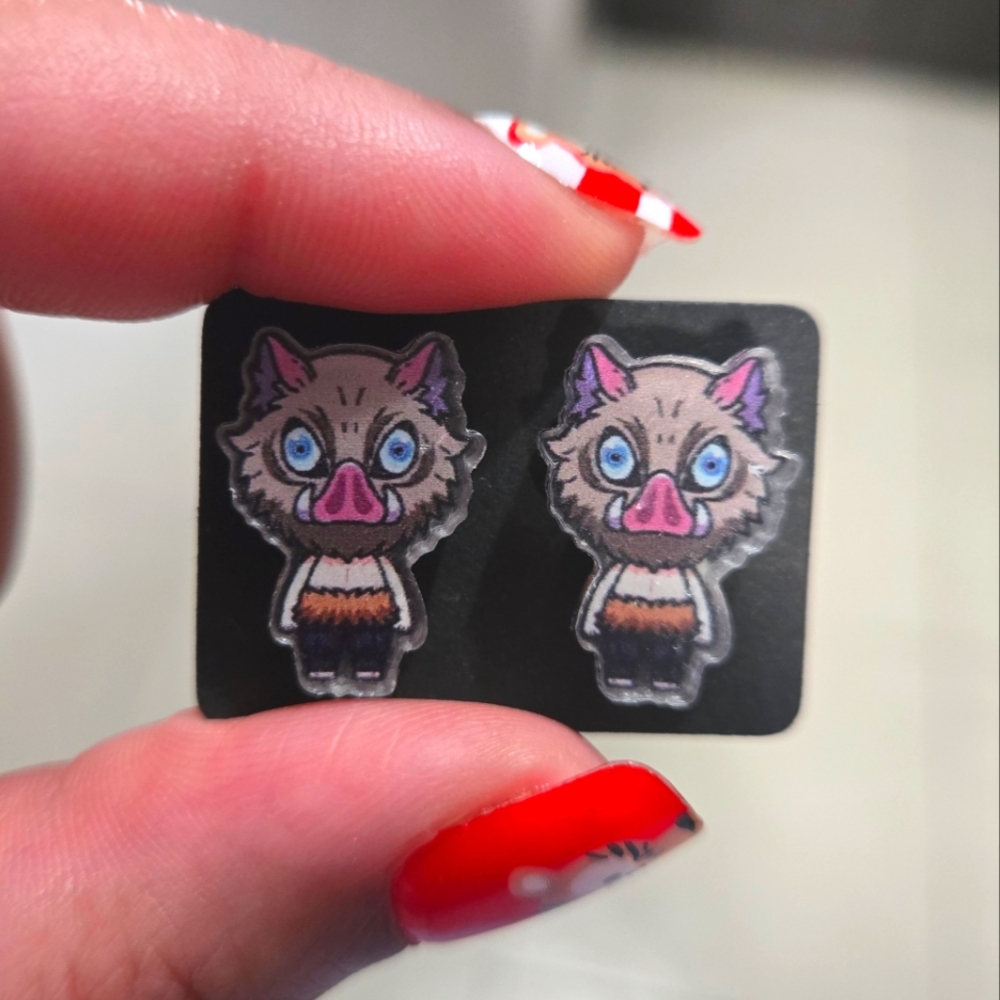 Demon Slayer Inosuke Hashibira Earrings